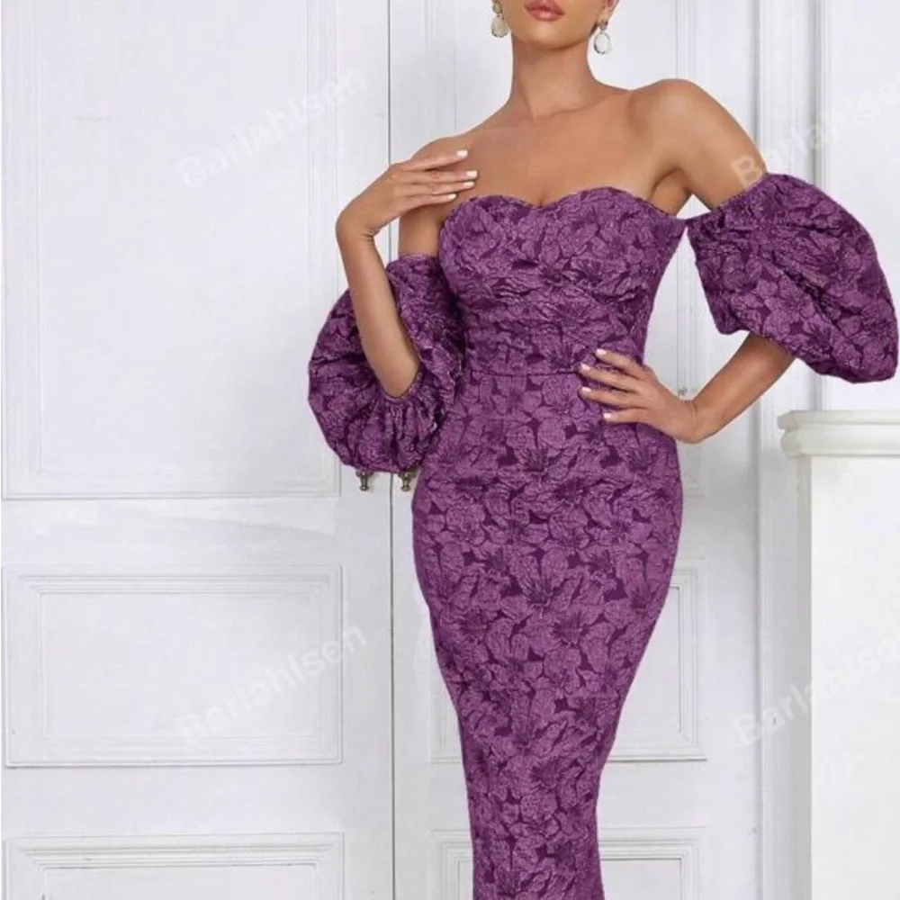 Elegant Purple Off-Shoulder Dress  Size XL - Picture 2 of 6